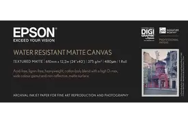 Epson Waterresistant Matte Canvas 24' x 12,2 m Rolle 375 g/m² (60,96 cm)"