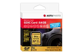 AgfaPhoto 64GB SDXC-Karte Prof. Highsp. UHS-II C10/U3/V90 250MBs/280MBs