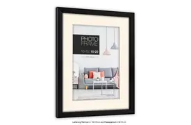 ZEP Edison 13x18 cm schw. + Ppt. 9x13 cm Kunststoffrahmen