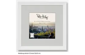 Peter Hadley Nina 30x30 cm weiß, Holzrahmen mit Passepartout 15x15 cm