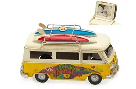 KPH Bus Flowerpower gelb 16,5x7,5x9,5 cm + Rahmen, Dekorahmen