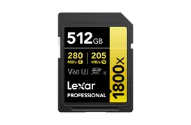 Lexar 1800x SDXC 512 GB V60 UHS-II U3 (280/205 MB/s) Prof. Speicherkarte