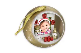 ZEP Eithel Winterfotokugel gold mit Holzbilderrahmen 3,5x4,5 cm