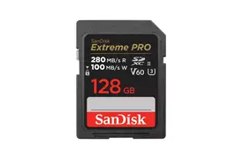 SanDisk 128 GB SDXC ExtremePro R 280MB/s V60 UHS-II, Class 10 Speicherkarte
