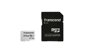 Transcend 512 GB microSDXC-Karte 300S-A UHS-I U3 A1 V30 95/45MB/s mit Adapter