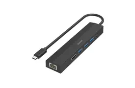 Hama USB-C Hub Multiport mit 6 Ports, 3xUSB-A, 1xUSB-C, 1xHDMI, 1xLan/Ethernet