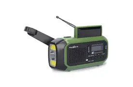 Nedis DAB+/UKW Notfallradio mit Solarpanel und Handkurbel, grün