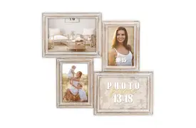 ZEP Rosel 4fach Galerie weiß-vintage für 2x 10x15cm+2x 13x18 cm, aus Holz