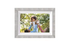 Braun DigiFrame 10W WiFi grau+weißes Passepartout, digitaler Bilderrahmen