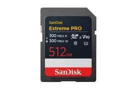 SanDisk 512 GB SDXC Extreme Pro 300MB/s (Schreiben/Lesen) V90 UHS-II
