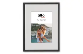 alfo. Tibet 40x50 cm schwarz-matt, Alurahmen