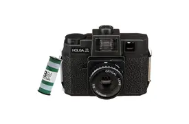 HOLGA 120GCFN Set black, inkl. B+W Film+ Batterie, Rollfilm-Kamera mit Blitz