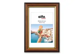 alfo. Ragusa 24x30 cm, braun-gold, mit Ppt., 15x20 cm Holzrahmen