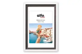 alfo. Neapel 15x20 cm weiß-anthrazit, Holzrahmen