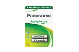 Panasonic Akku Micro (AAA/HHR4MVE), 2er Blister, Ready to Use 750mAh