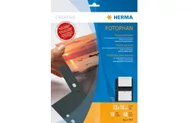 Herma Fotophan 10 Fotosichthüllen schwarz f. je 4 Fotos 13x18cm querformat